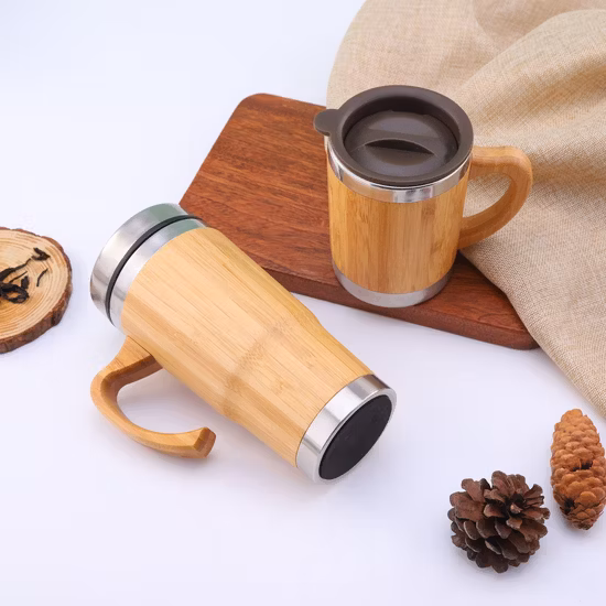 300ml Bamboo Shell Stainless Steel Drinkingware Vacuum Coffee Tea Water Cup Mug