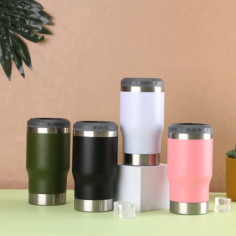 2 in 1 Portable 400ml Slim Sublimation Blank Vacuum Insulated Double Walled Stainless Steel Beer Bottle and Can Cooler