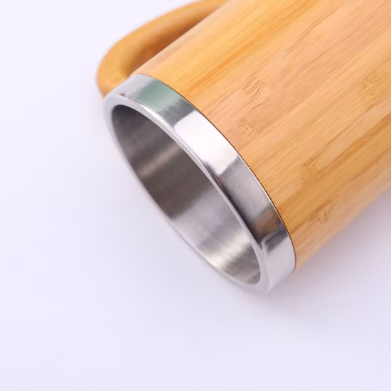 300ml Bamboo Shell Stainless Steel Drinkingware Vacuum Coffee Tea Water Cup Mug