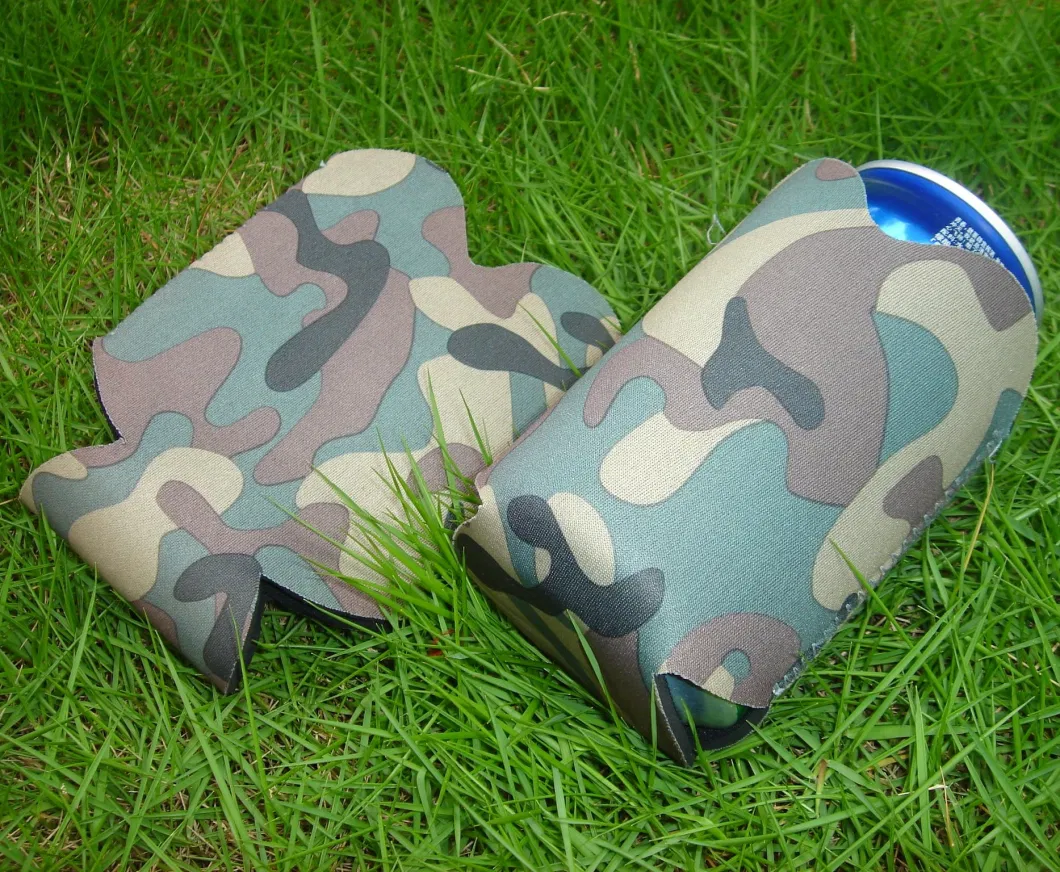 Camo Neoprene Beer Can Cooler, Custom Stubby Holder, Bottle Koozie (BC0002)