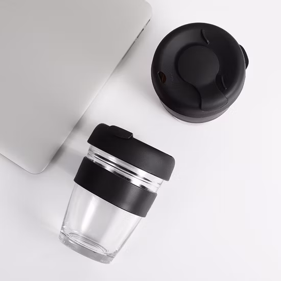 Neueste heiße 400 ml wiederverwendbare Bambusfaser-Kaffeetassen, umweltfreundliche Reise-Kaffeetassen, Trinkbecher mit Silikondeckel
