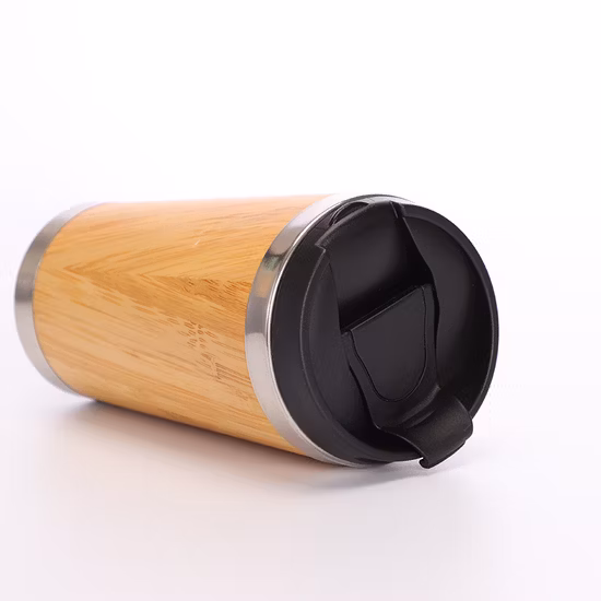 450 ml BPA-freier Bürobecher, individuelle Kaffeetasse aus Edelstahl mit Bambus
