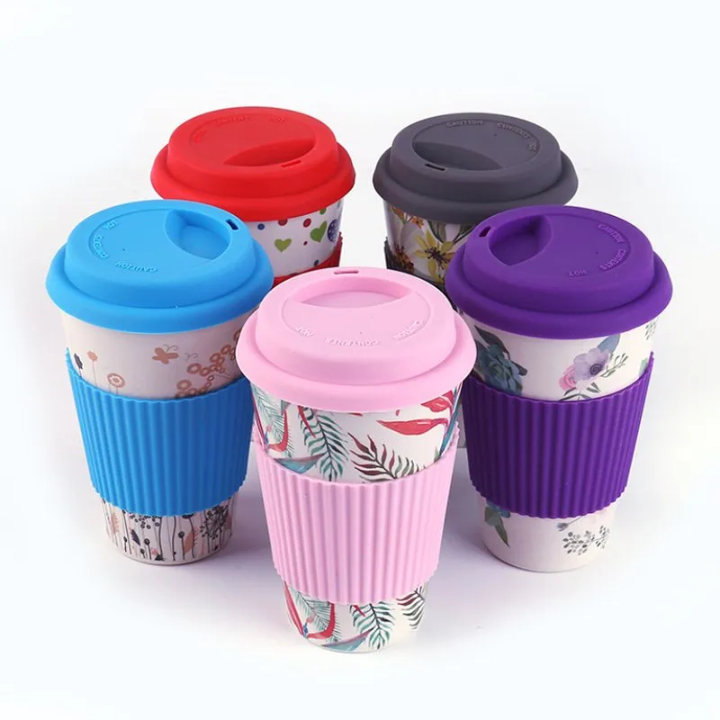 Großhandel Fabrikpreis Neue personalisierte Bambusfaser Körper wiederverwendbare günstige Bambus Tasse Kaffee Reisebecher mit Deckel