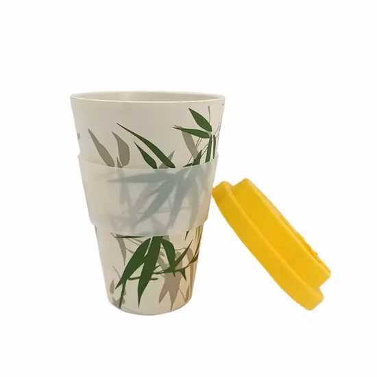 Aveco wiederverwendbare, biologisch abbaubare Kaffeetasse aus Bambusfaser